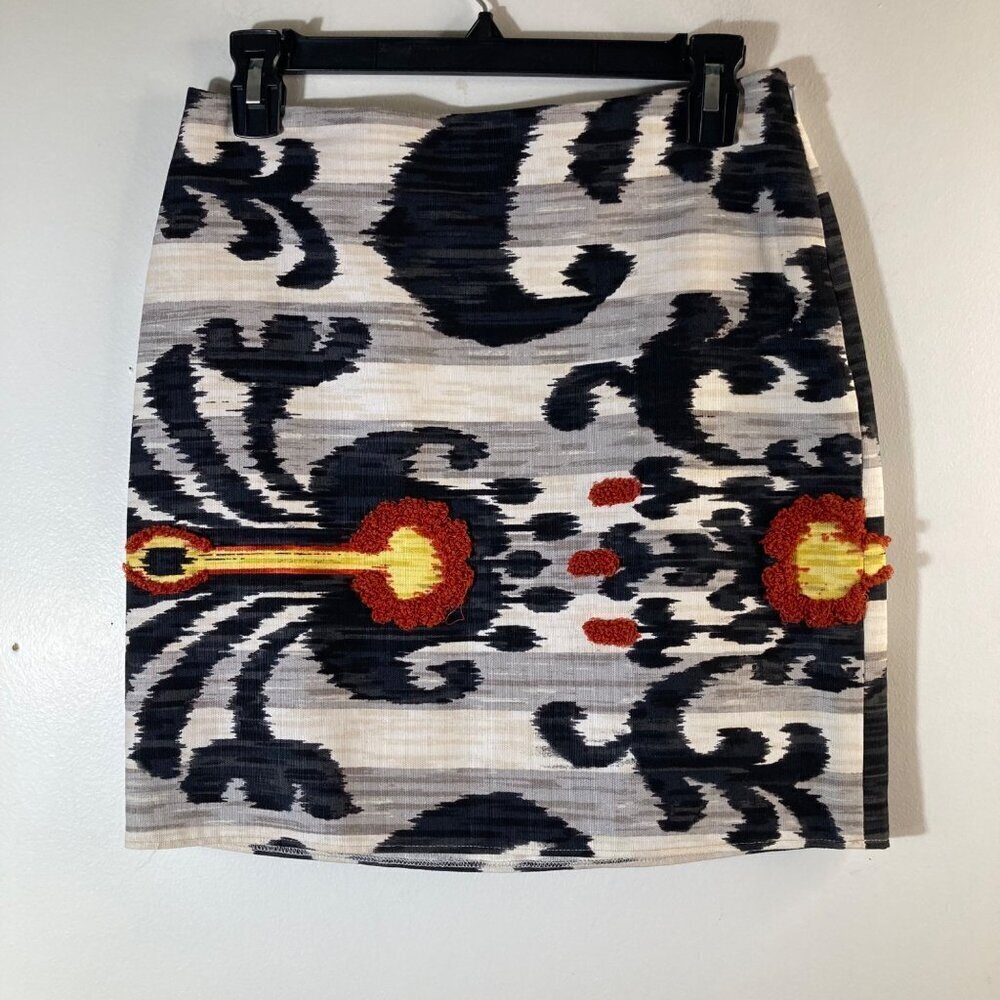 Womens Sevier Skirts‎ Aztec Tapestry Lined Black Gray Orange S 28"